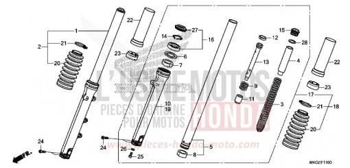 FOURCHETTE AVANT CMX500AP de 2023